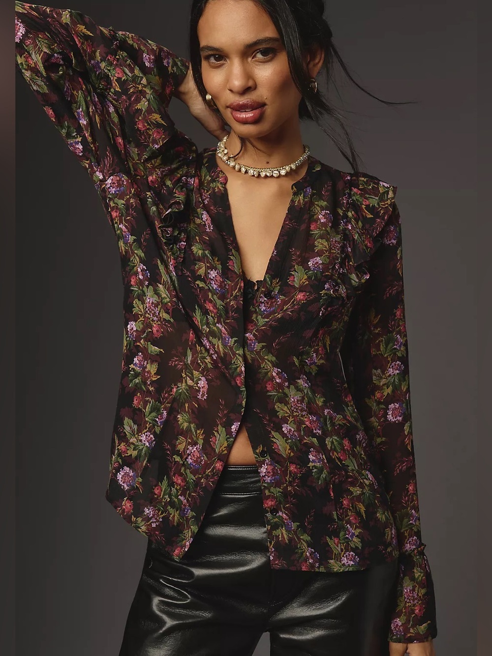 PAIGE Tuscany 100% Silk Chiffon Blouse – size small